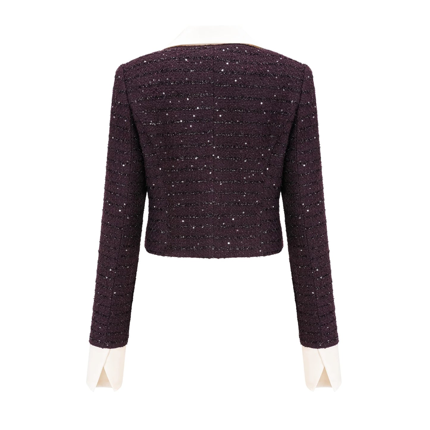 Brigitte Purple Sequined Tweed Jacket & Skirt Matching Set