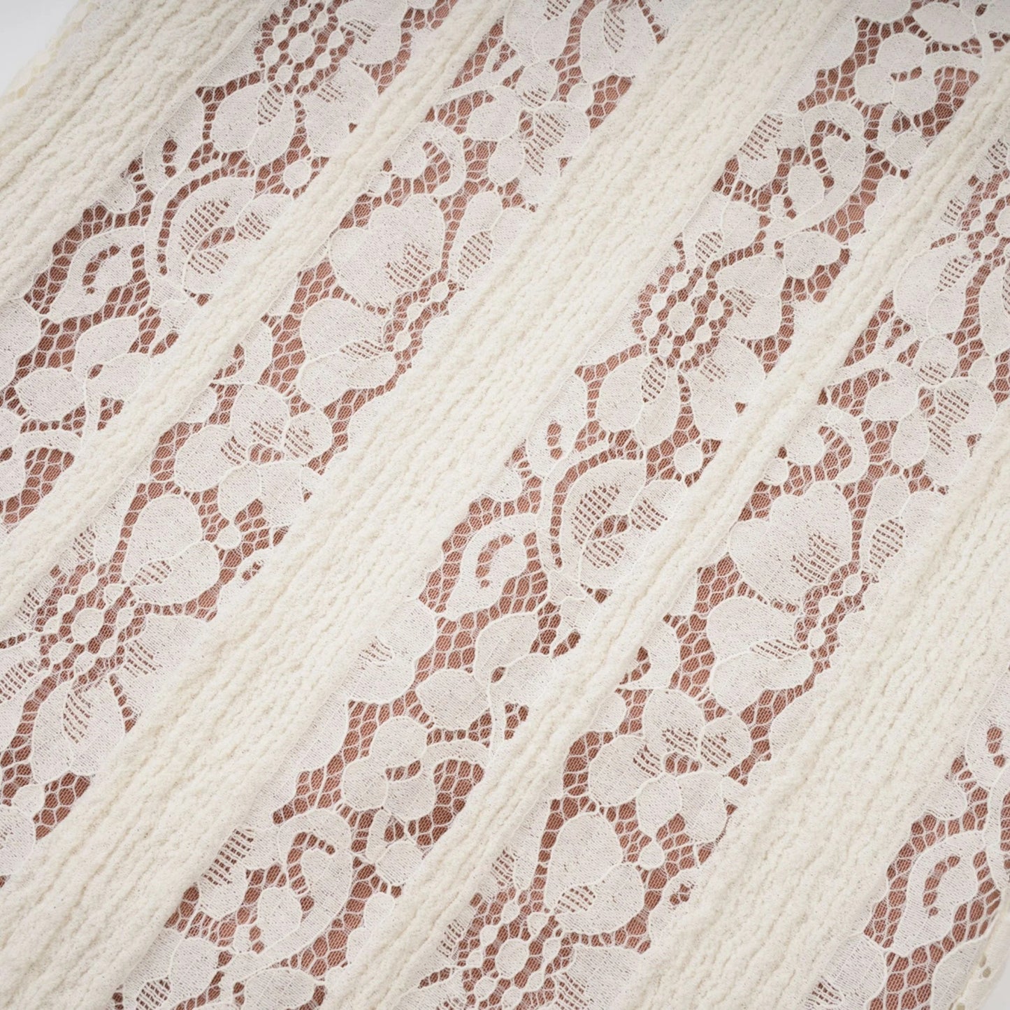Emeline Floral Lace Flared-Cuff Maxi Dress in Neutrals