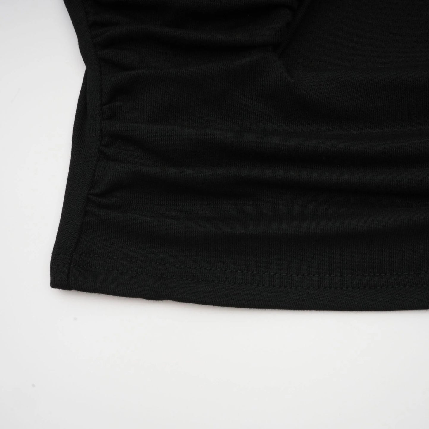 Anais Black Open-Front Gathered Top