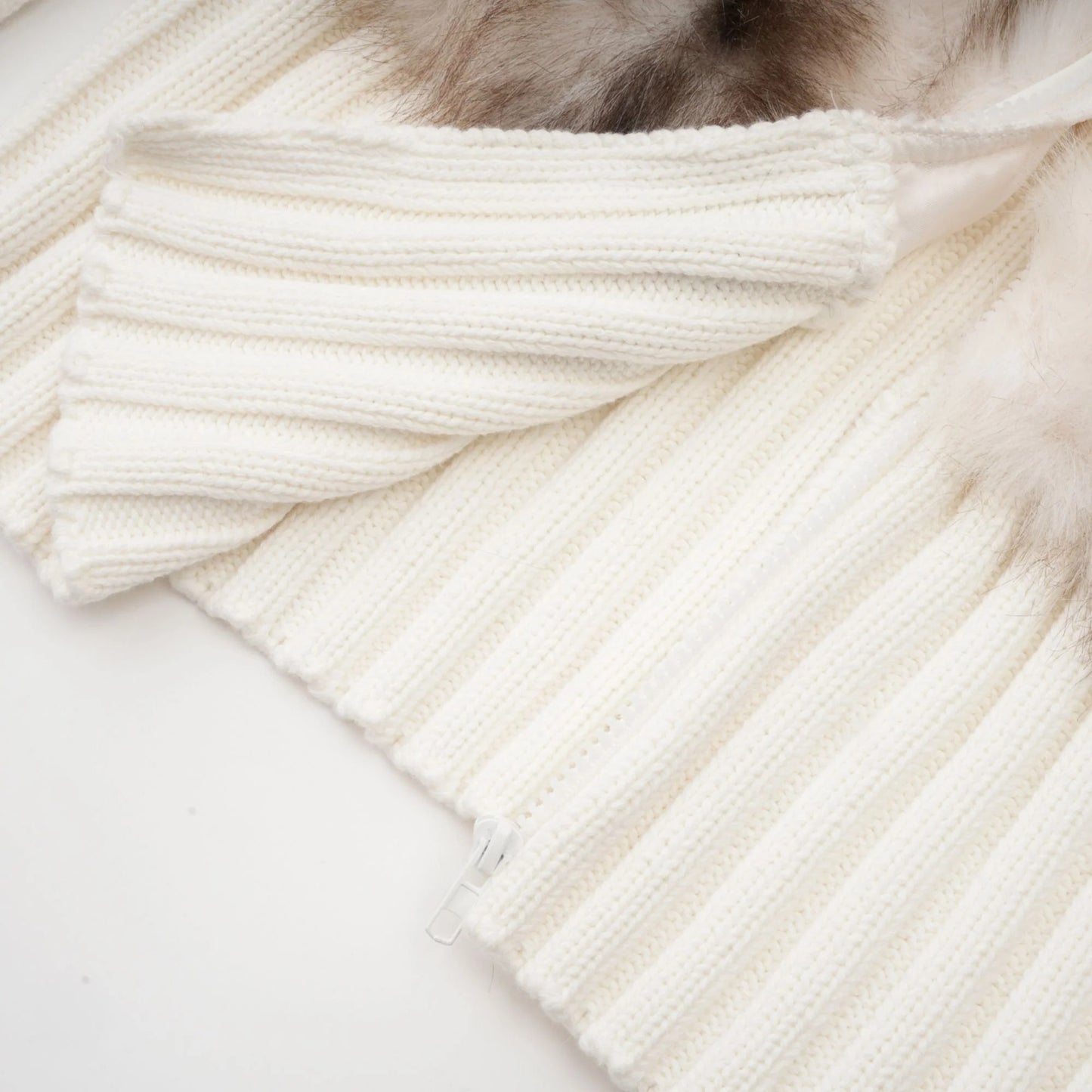 Laetiecia Faux-Fur Ribbed-Knit Jacket