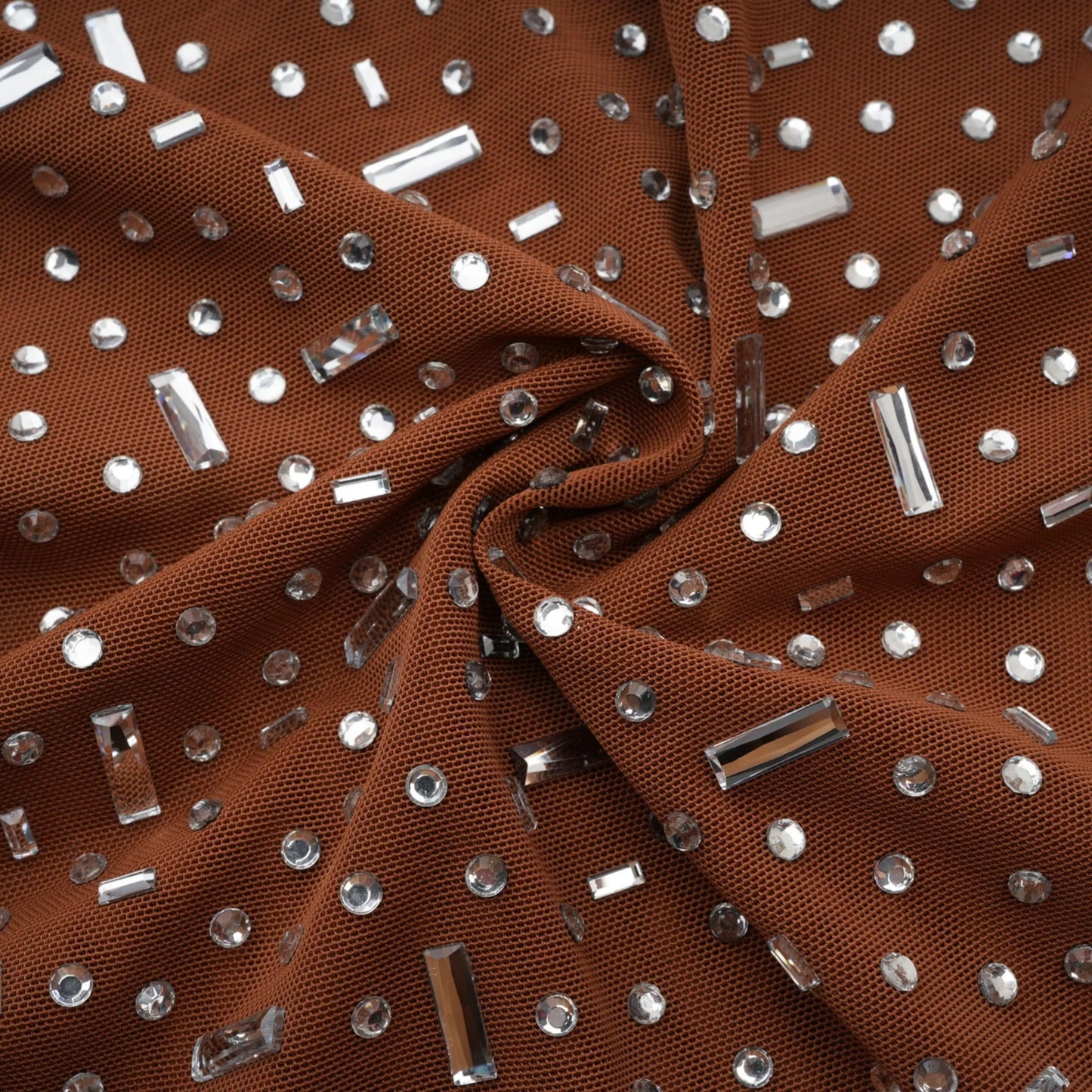 Desiree Brown Embellished Halter Neck Bodycon Maxi Dress