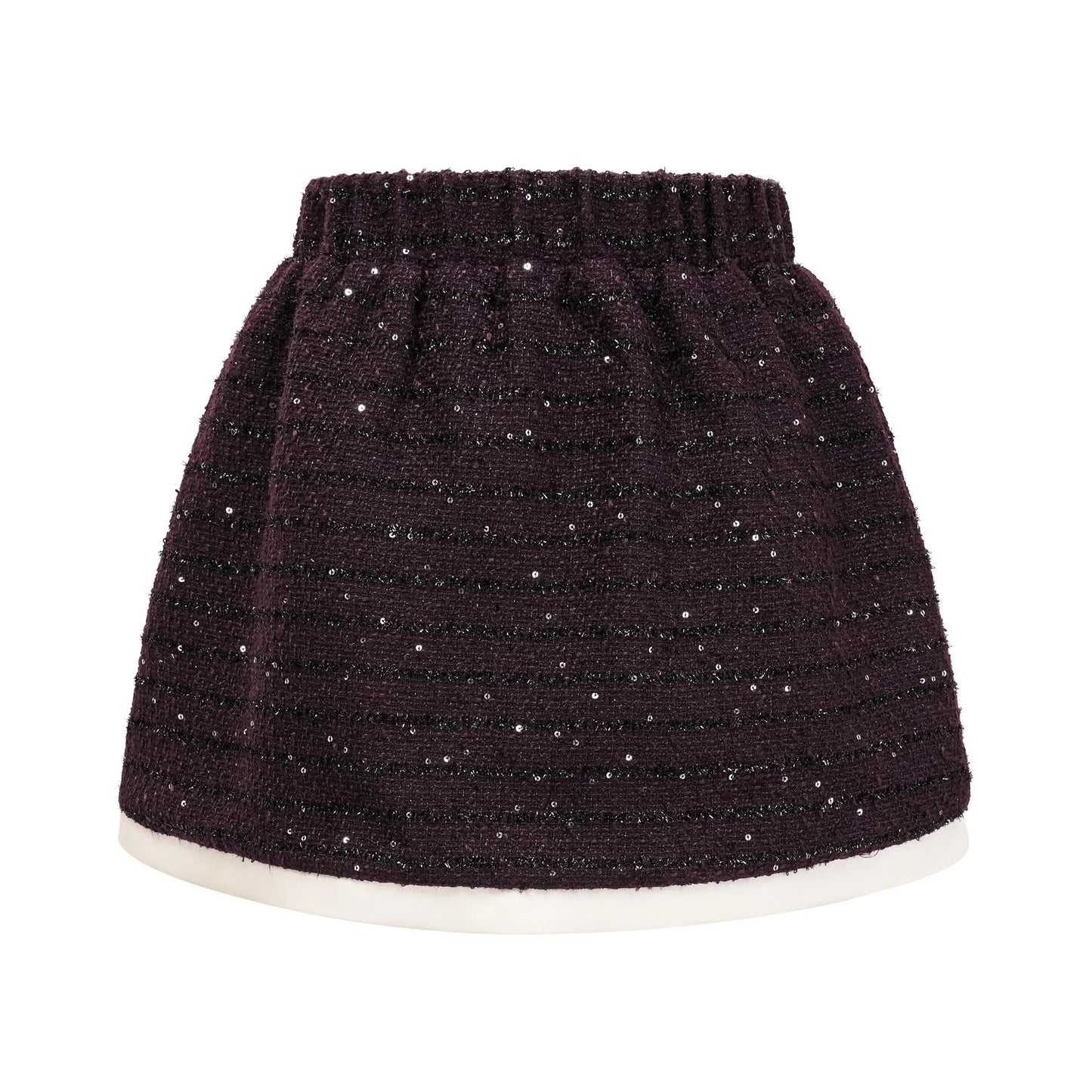 Brigitte Purple Sequined Tweed Jacket & Skirt Matching Set