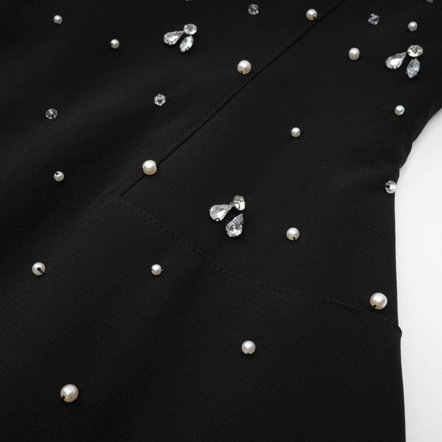 Melisande Black Embellished Mini Dress