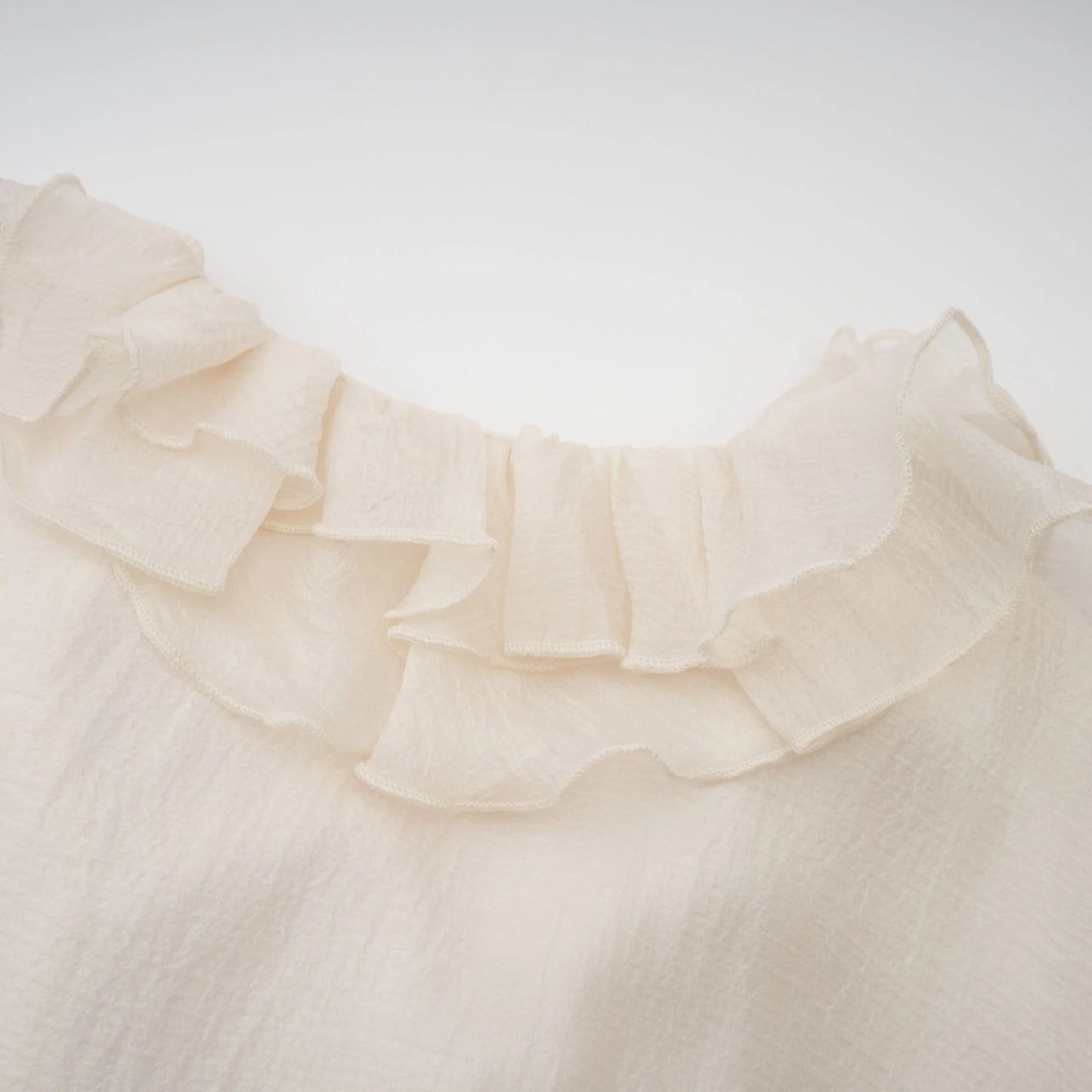 Zephyrine Floral-Applique Tiered Mini Dress in Neutrals