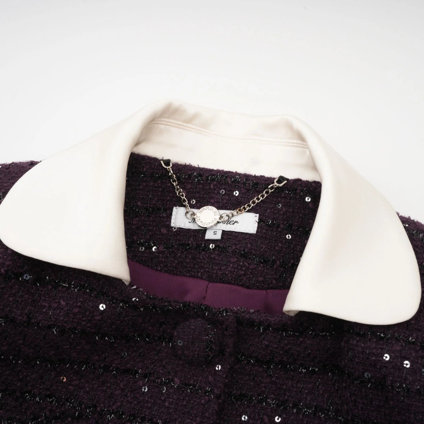 Brigitte Purple Sequined Tweed Jacket & Skirt Matching Set