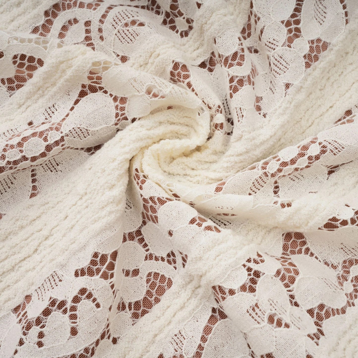 Emeline Floral Lace Flared-Cuff Maxi Dress in Neutrals