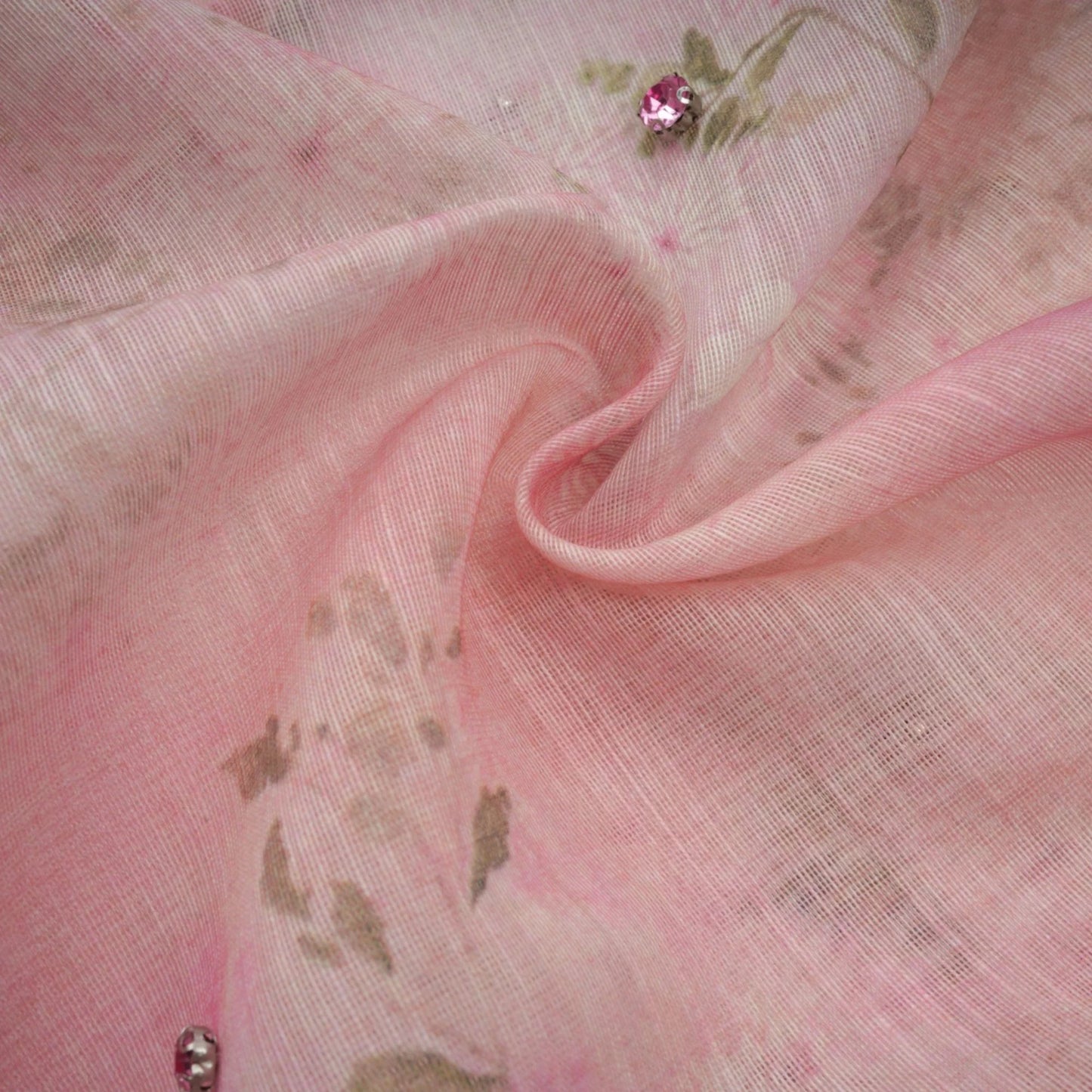 Narcisse Pink Embellished Floral-Print Midi Dress