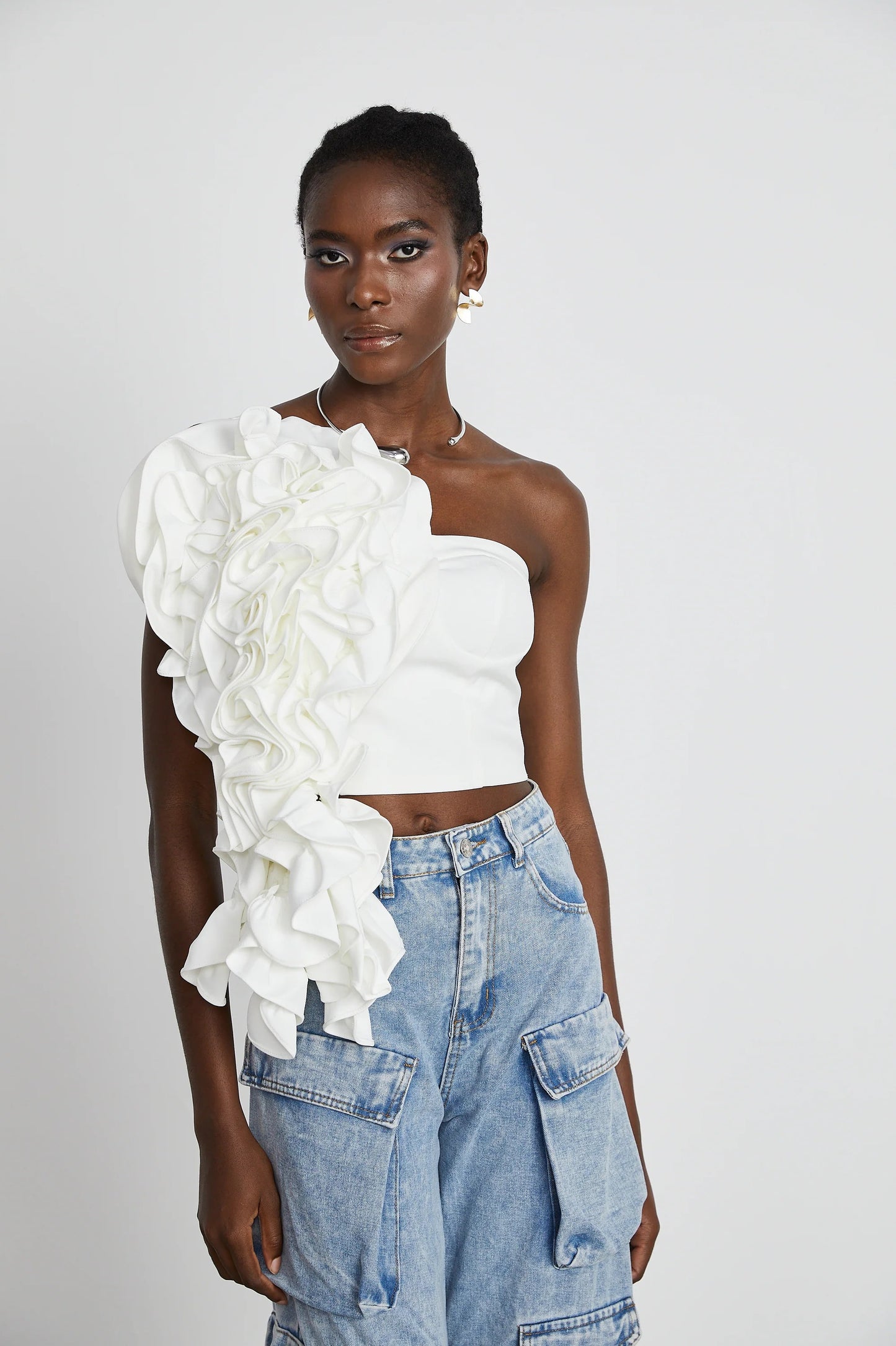 Pénélope White Floral Off-Shoulder Top