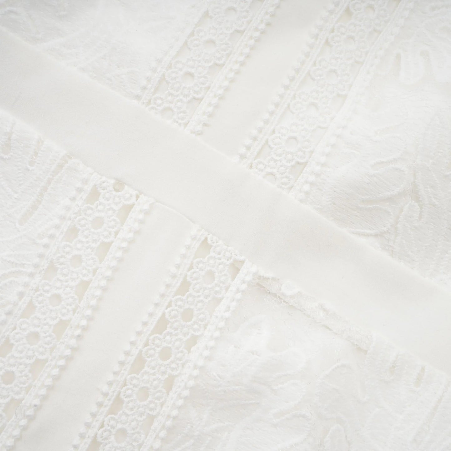 Madeleine White Panelled Embroidered Midi Dress