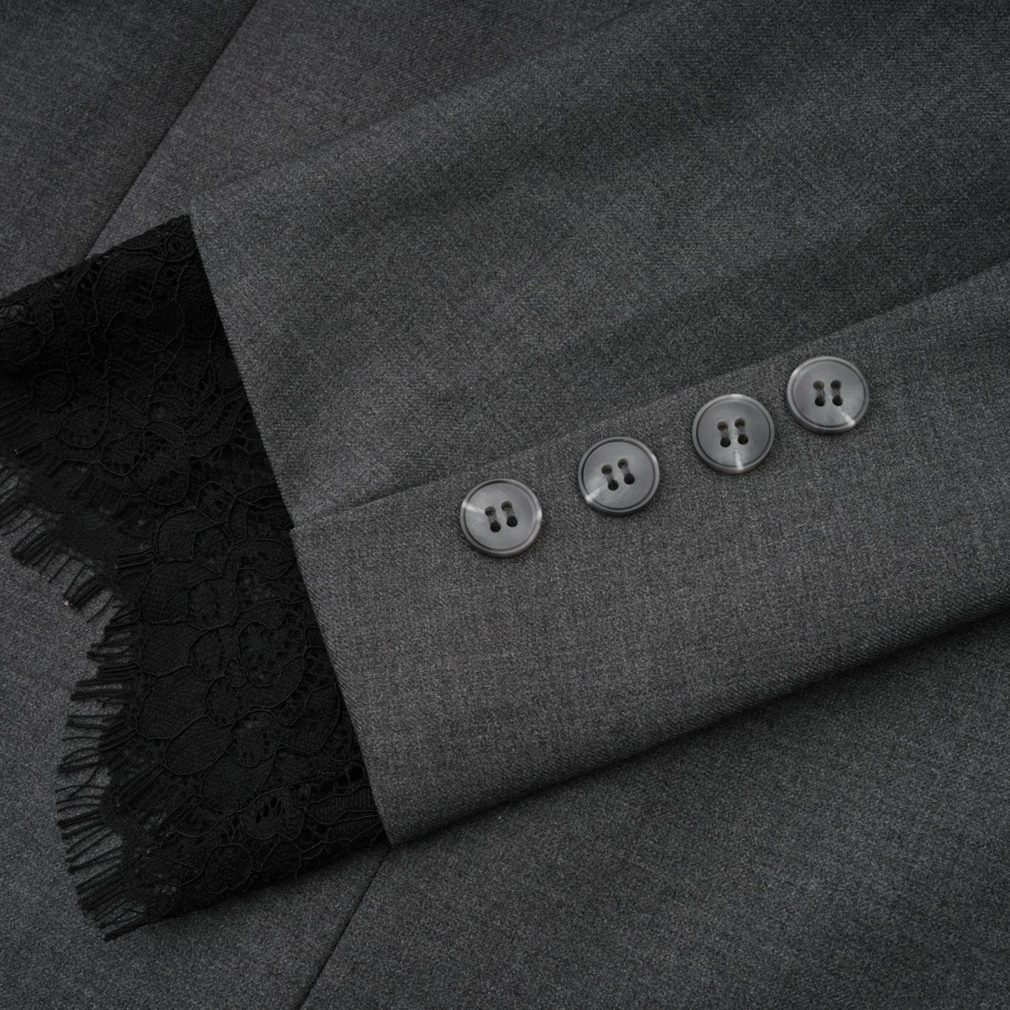 Dianthe Grey Lace-Panel Blazer