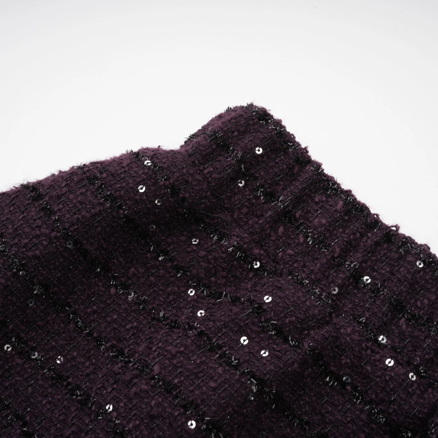 Brigitte Purple Sequined Tweed Jacket & Skirt Matching Set