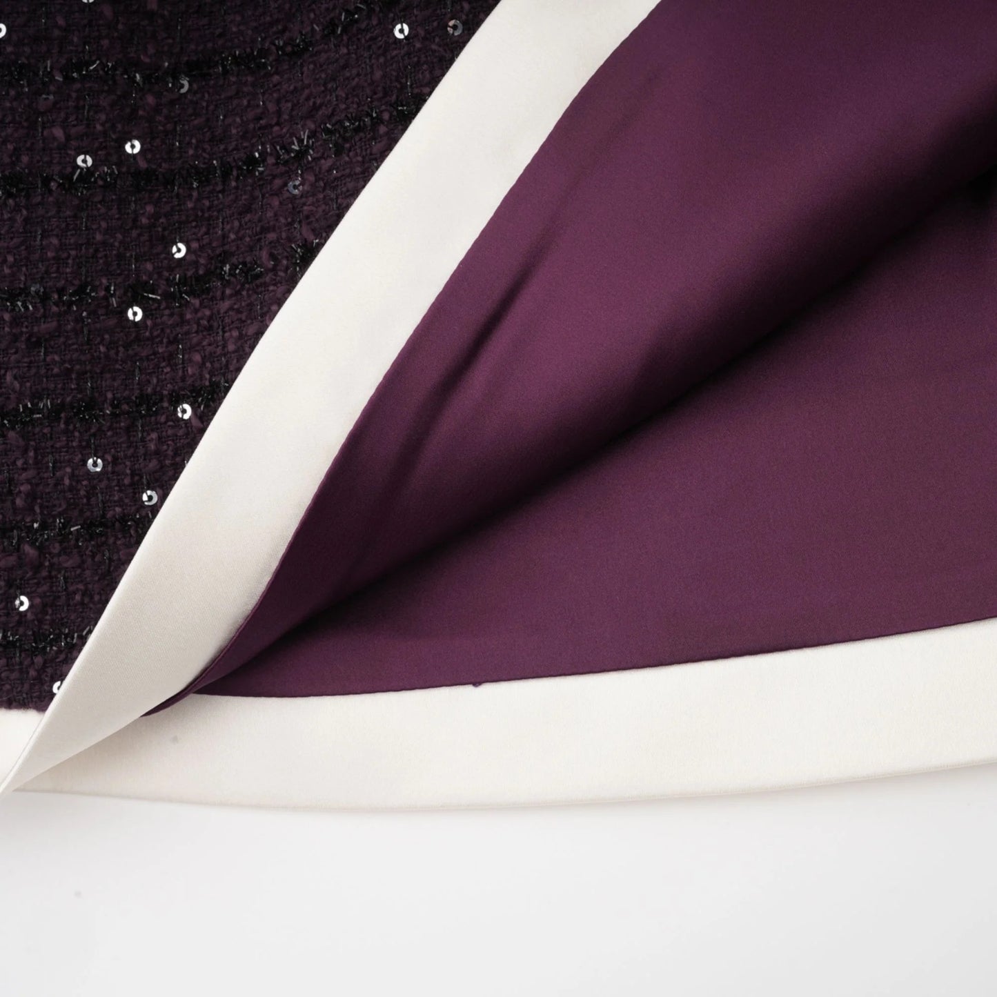 Brigitte Purple Sequined Tweed Jacket & Skirt Matching Set