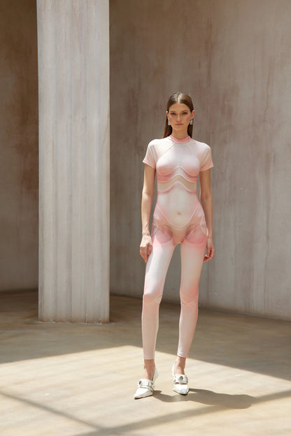Zero Pink Short Sleeve Catsuit