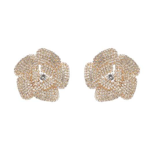 Saira crystal-embellished floral earrings