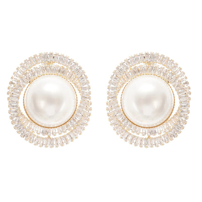 Éléonore crystal faux-pearl earrings