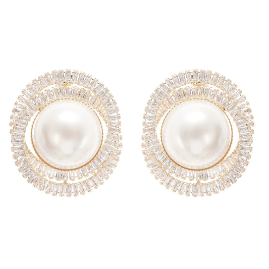 Éléonore crystal faux-pearl earrings