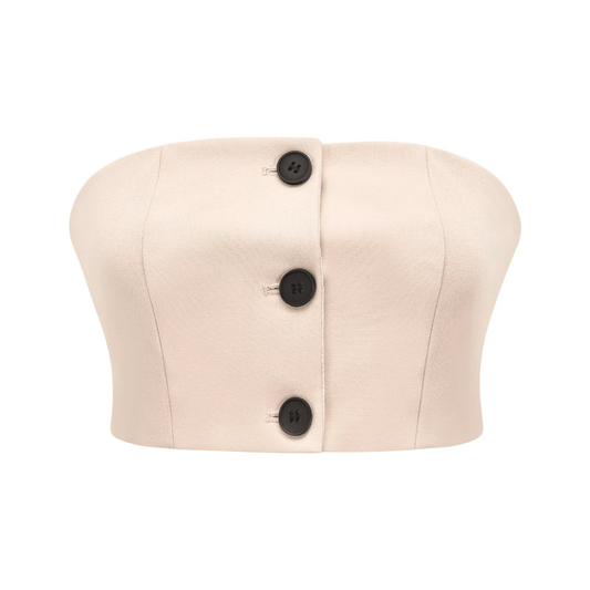 Naomi Button-Detail Crop Top