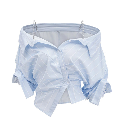 Helene Striped Off-Shoulder Blouse