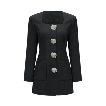 Fionnghuala Black Crystal Embellished Mini Dress