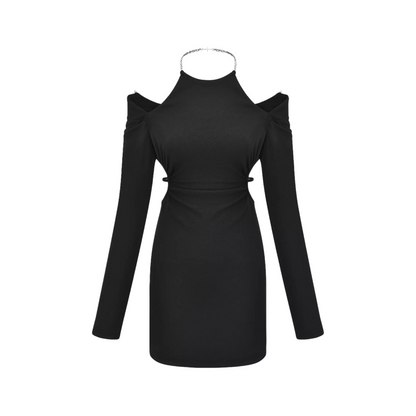 Next Level-off-shoulder waist cut-out dress