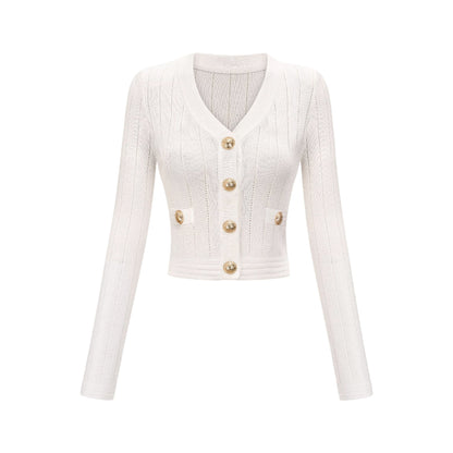 Button detailing knitted top & skirt matching set