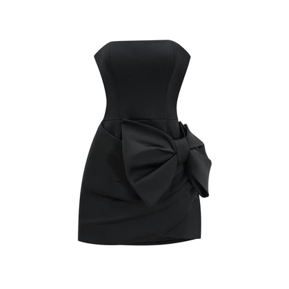 Lanetta Bowknot Asymmetrical Dress
