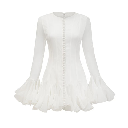 Anais Semi-Sheer Flared Mini Dress