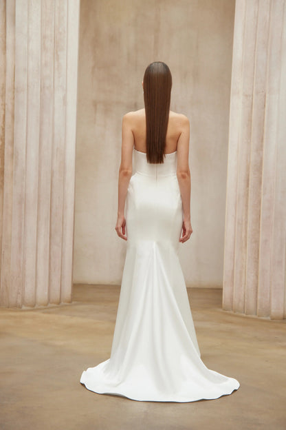 Alba White Barrel Waist Corset Maxi Dress
