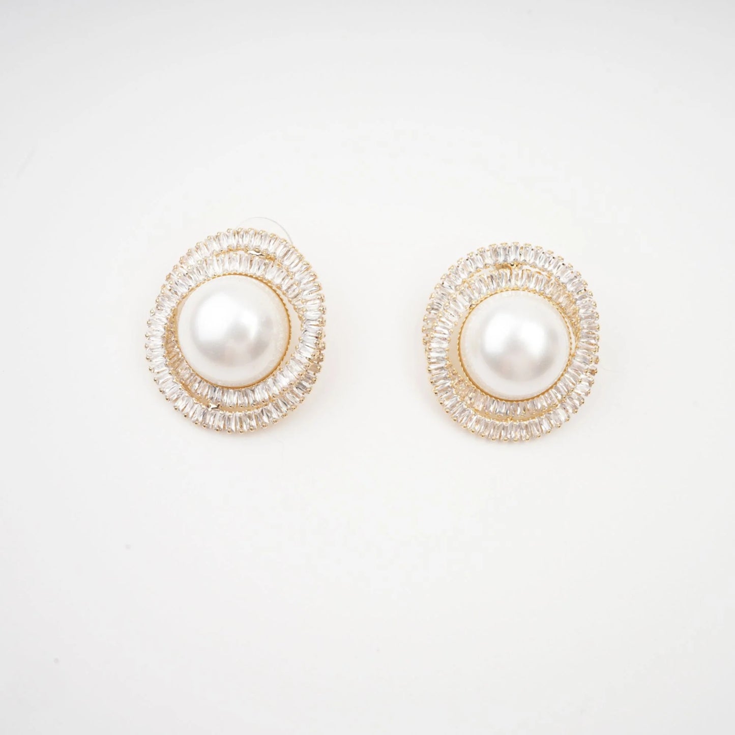 Éléonore crystal faux-pearl earrings
