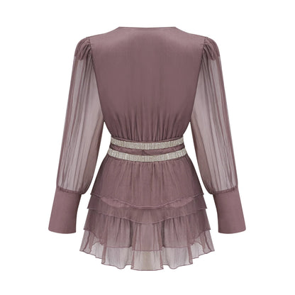 Ellica Crystal-Embellished Silk Mini Dress