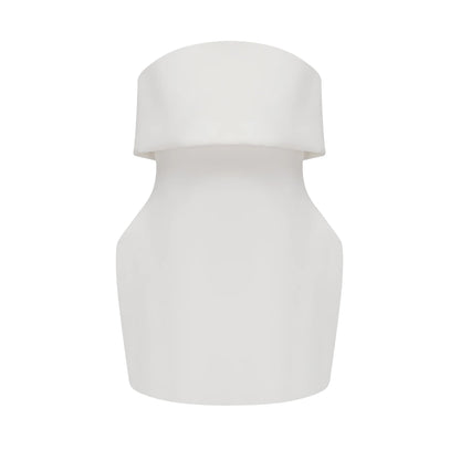 Énora white off-shoulder puff mini dress