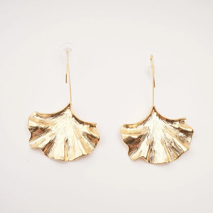Juliet gold ginkgo drop earrings