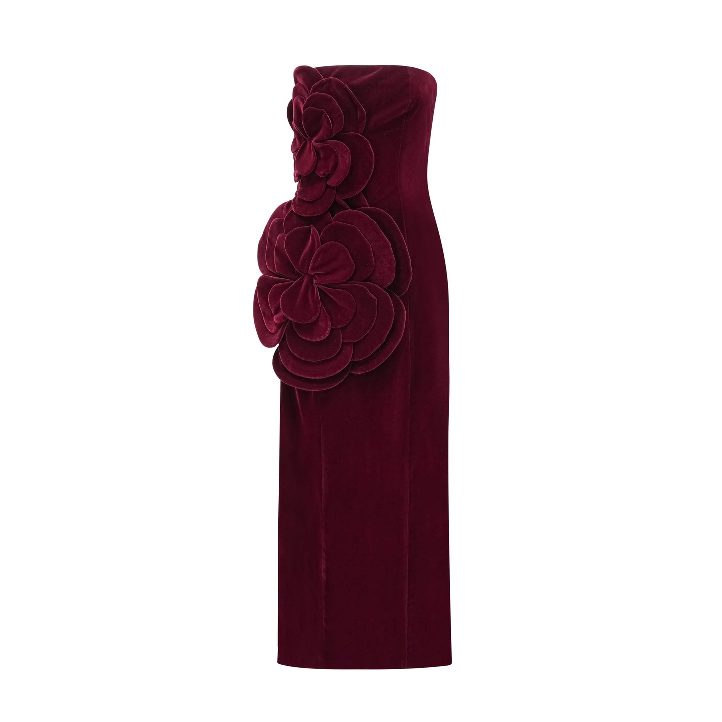 Azura Red Floral Applique Maxi Dress