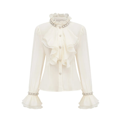 Helene ruffled embellished shirt