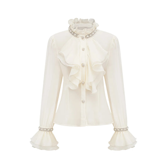 Helene ruffled embellished shirt