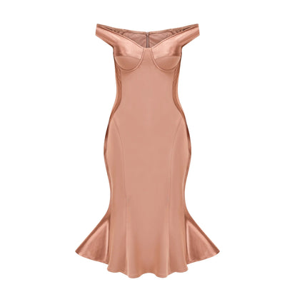 Clemence Bustier-Style Fitted Midi Dress