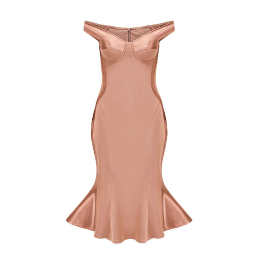 Clemence Bustier-Style Fitted Midi Dress