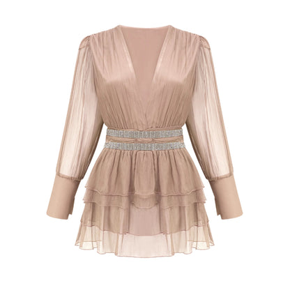 Ellica Crystal-Embellished Silk Mini Dress