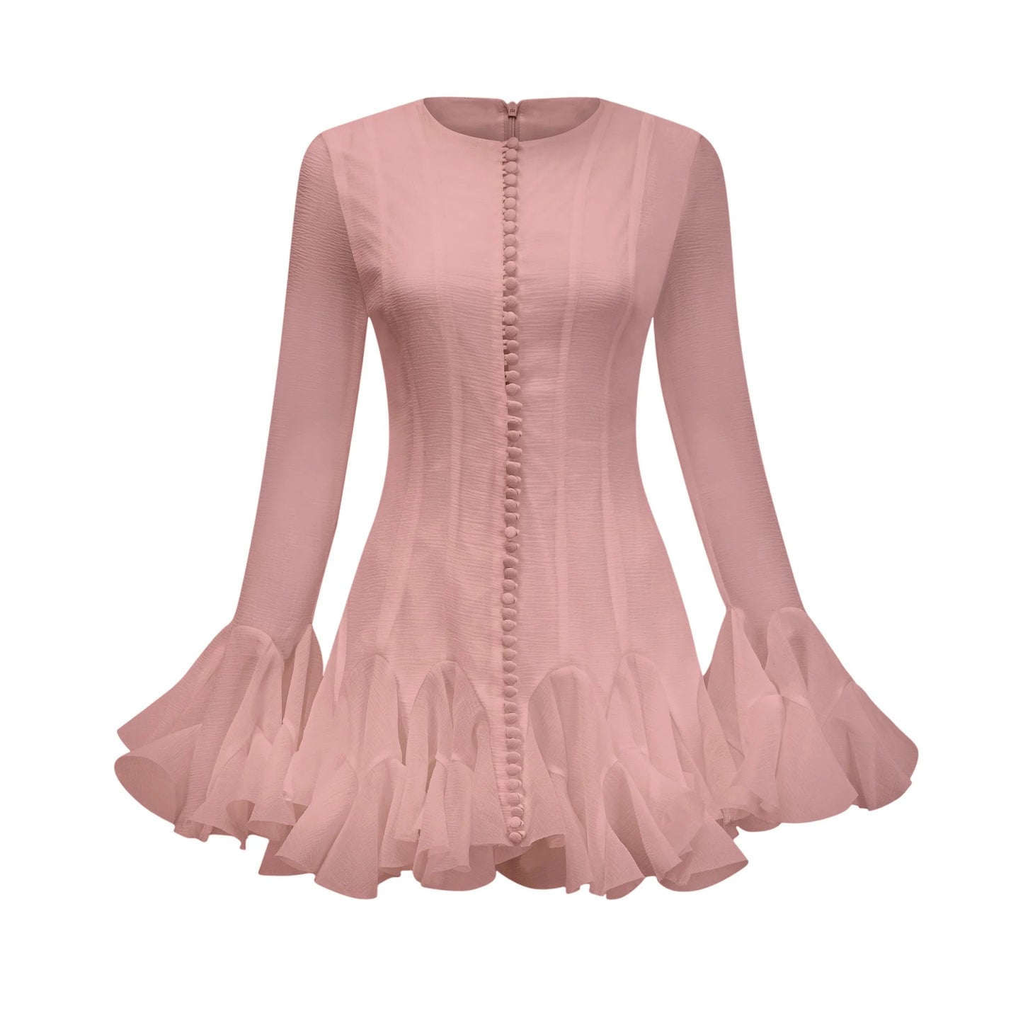 Anais Semi-Sheer Flared Mini Dress
