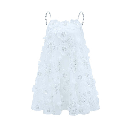 Suzette Crystal-Embellished Floral Mini Dress