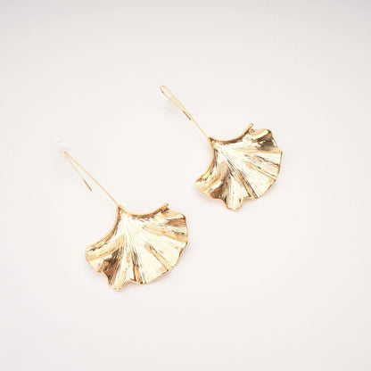 Juliet gold ginkgo drop earrings