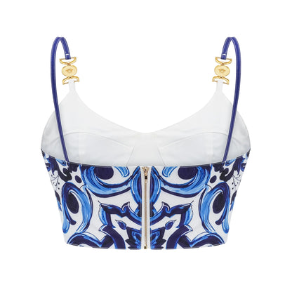 Allegra Graphic-Printed Top & Skirt Matching Set