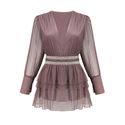 Ellica Crystal-Embellished Silk Mini Dress