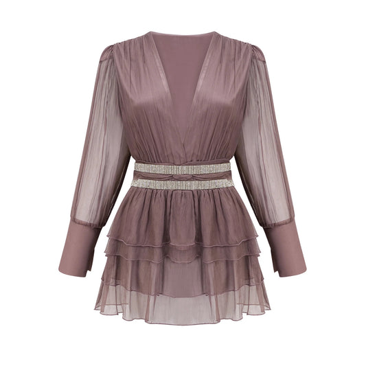 Ellica Crystal-Embellished Silk Mini Dress