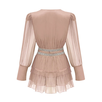 Ellica Crystal-Embellished Silk Mini Dress