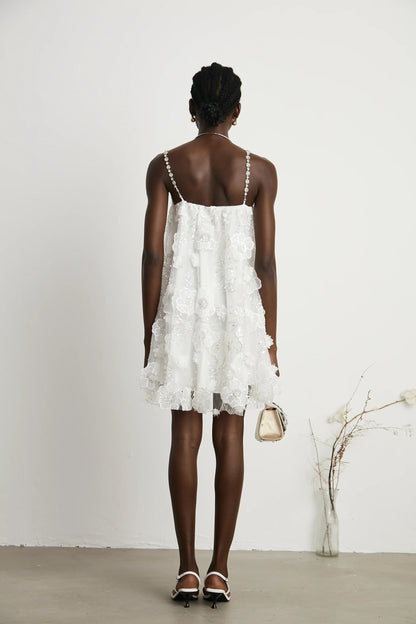 Suzette Crystal-Embellished Floral Mini Dress
