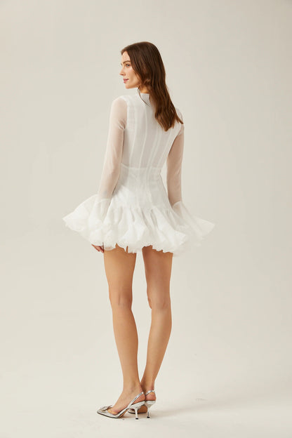 Anais Semi-Sheer Flared Mini Dress