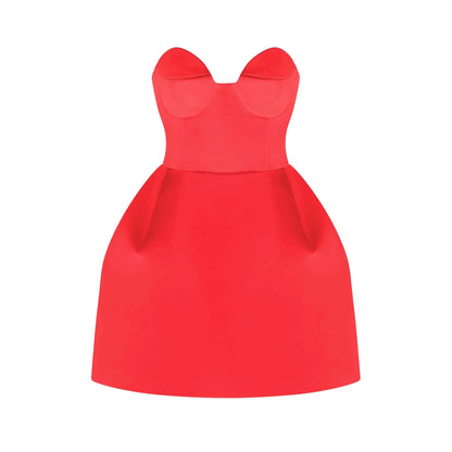 Laure White Bustier Off-Shoulder Mini Dress