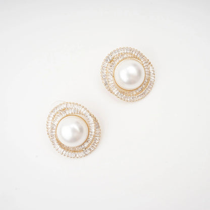 Éléonore crystal faux-pearl earrings