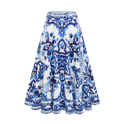 Allegra Graphic-Printed Top & Skirt Matching Set